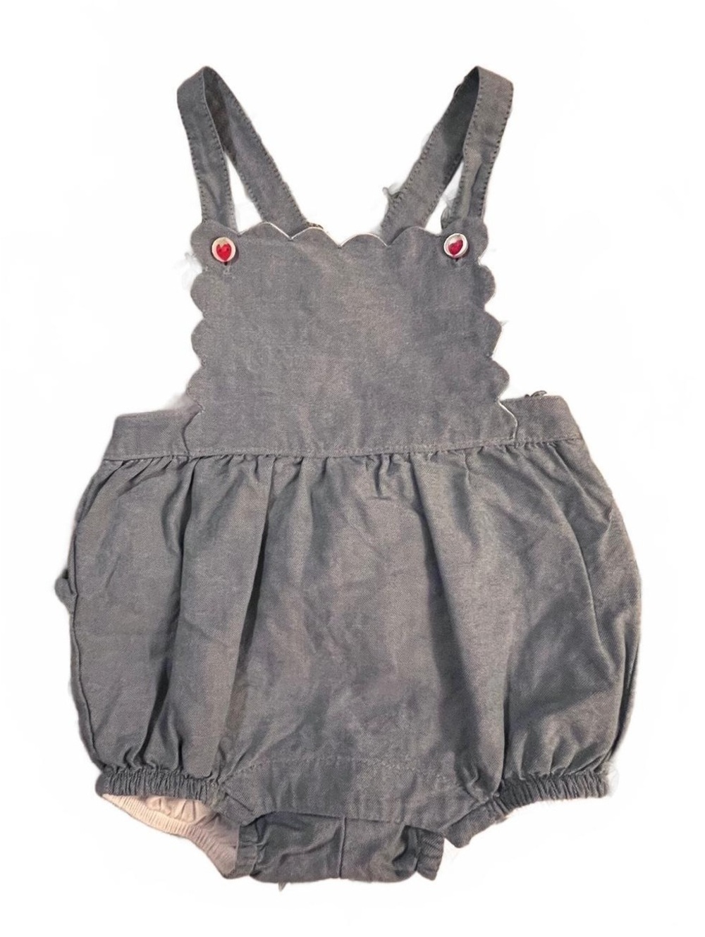 Janie and Jack Baby Girls' Denim Blue Cotton Romper Size 3-6 months